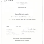 Certyfikat TA 101 International Transactional Analysis Association