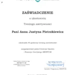 Certyfikat ukonczenia treningu asertywnosci, Meritum Katowice