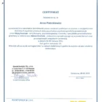 Certyfikat szkolenia psychoterapeutycznego Gestalt, Instytut Gestalt 2025