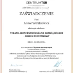 Zaswiadczenie TSR Terapia Skoncentrowana na Rozwiazaniach, Centrum TSR 2025